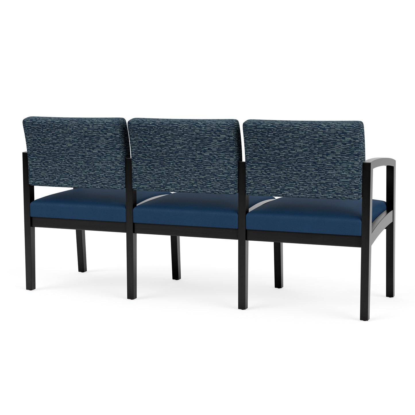 Lenox Wood Waiting Reception 3 Seat Tandem Seating Wood Frame No Center Arms