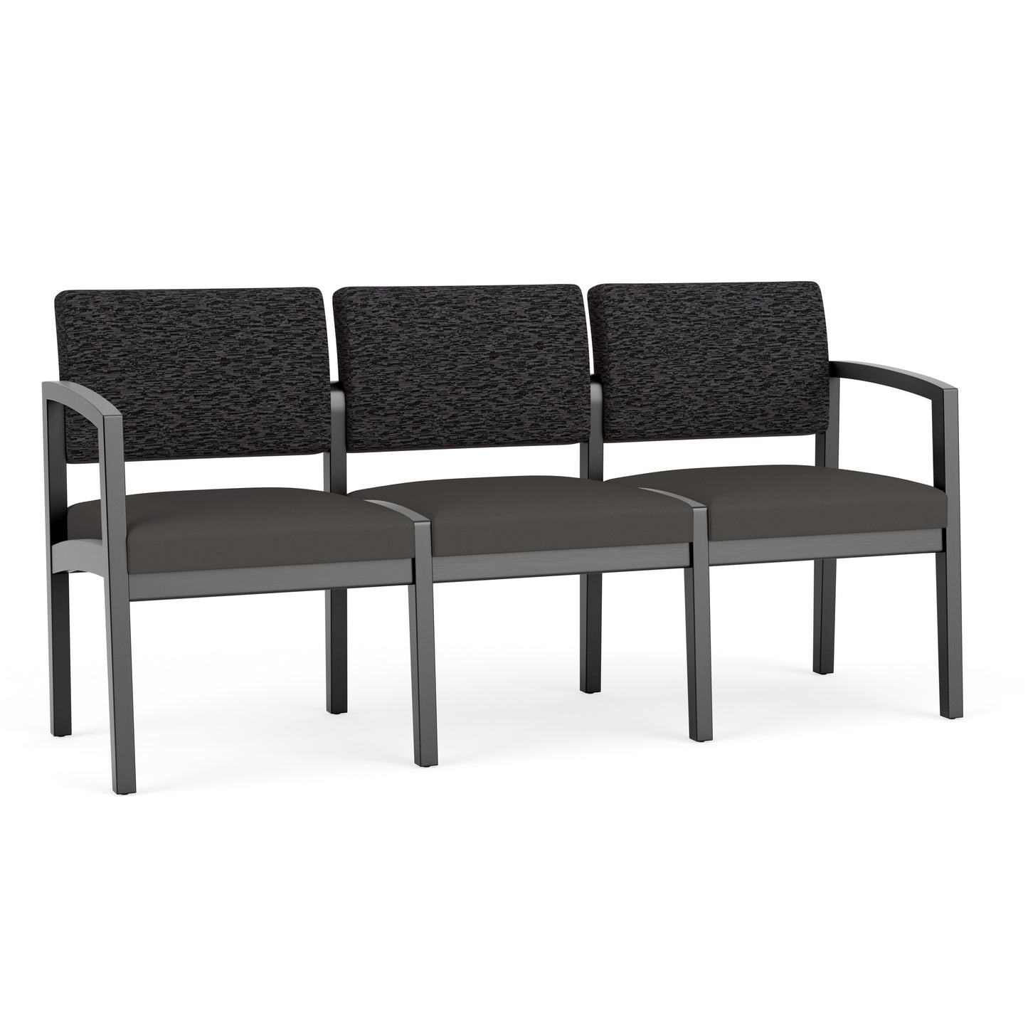 Lenox Wood Waiting Reception 3 Seat Tandem Seating Wood Frame No Center Arms