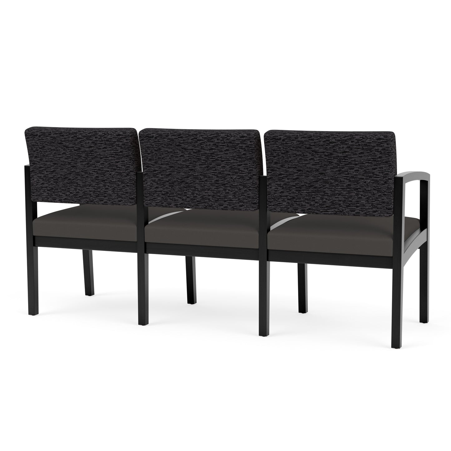 Lenox Wood Waiting Reception 3 Seat Tandem Seating Wood Frame No Center Arms