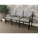 Lenox Wood Waiting Reception 3 Seat Tandem Seating Wood Frame No Center Arms