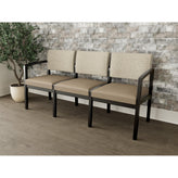 Lenox Wood Waiting Reception 3 Seat Tandem Seating Wood Frame No Center Arms