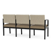 Lenox Wood Waiting Reception 3 Seat Tandem Seating Wood Frame No Center Arms