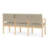 Lenox Wood Waiting Reception 3 Seat Tandem Seating Wood Frame No Center Arms