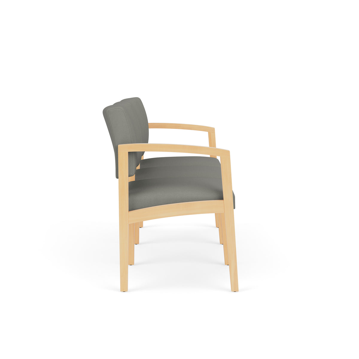 Lenox Wood Waiting Reception 3 Seat Tandem Seating Wood Frame No Center Arms