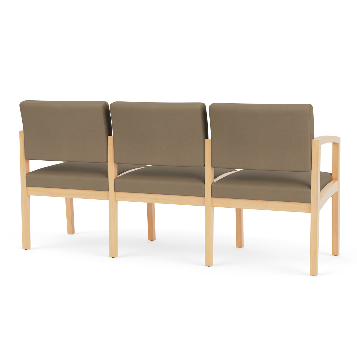 Lenox Wood Waiting Reception 3 Seat Tandem Seating Wood Frame No Center Arms