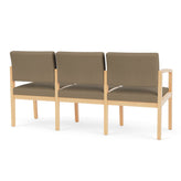 Lenox Wood Waiting Reception 3 Seat Tandem Seating Wood Frame No Center Arms