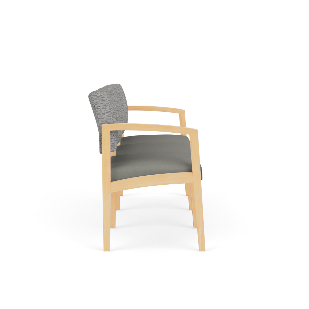 Lenox Wood Waiting Reception 3 Seat Tandem Seating Wood Frame No Center Arms