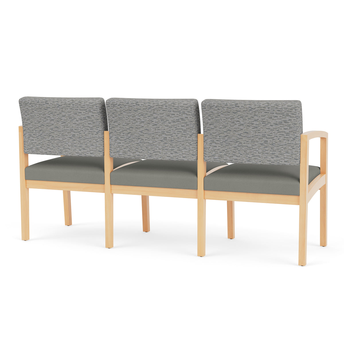 Lenox Wood Waiting Reception 3 Seat Tandem Seating Wood Frame No Center Arms