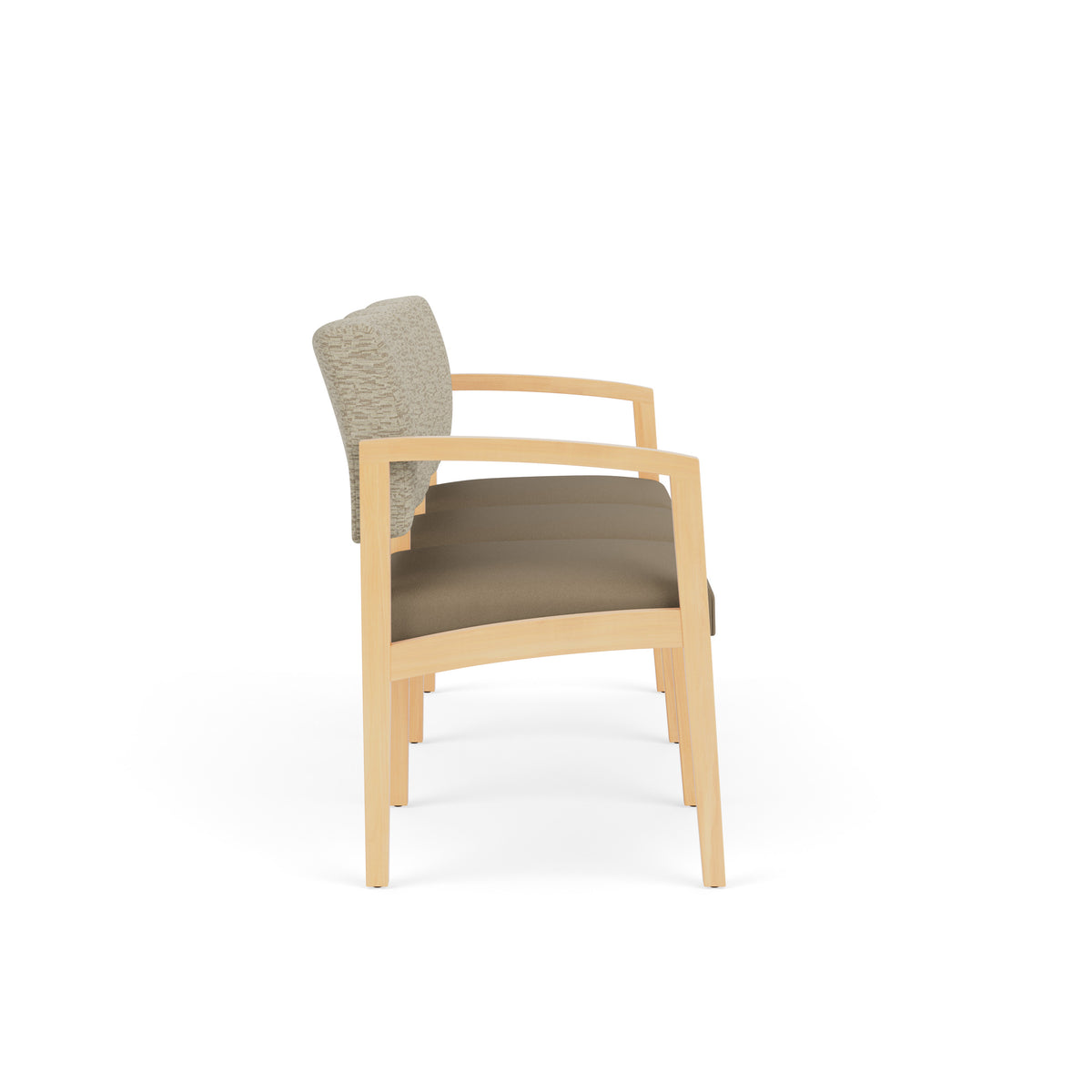 Lenox Wood Waiting Reception 3 Seat Tandem Seating Wood Frame No Center Arms
