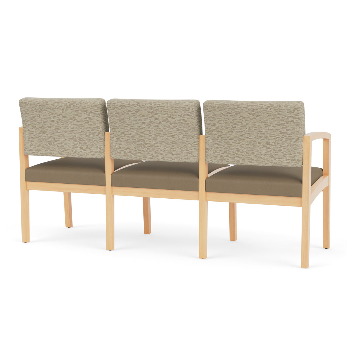Lenox Wood Waiting Reception 3 Seat Tandem Seating Wood Frame No Center Arms