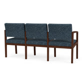 Lenox Wood Waiting Reception 3 Seat Tandem Seating Wood Frame No Center Arms