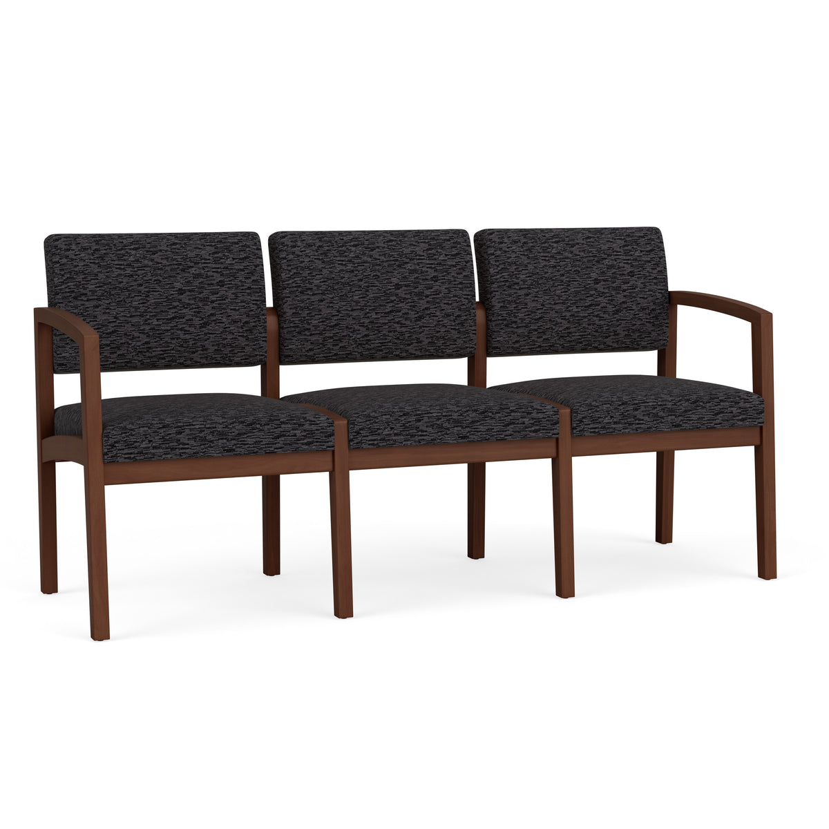Lenox Wood Waiting Reception 3 Seat Tandem Seating Wood Frame No Center Arms