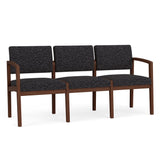 Lenox Wood Waiting Reception 3 Seat Tandem Seating Wood Frame No Center Arms