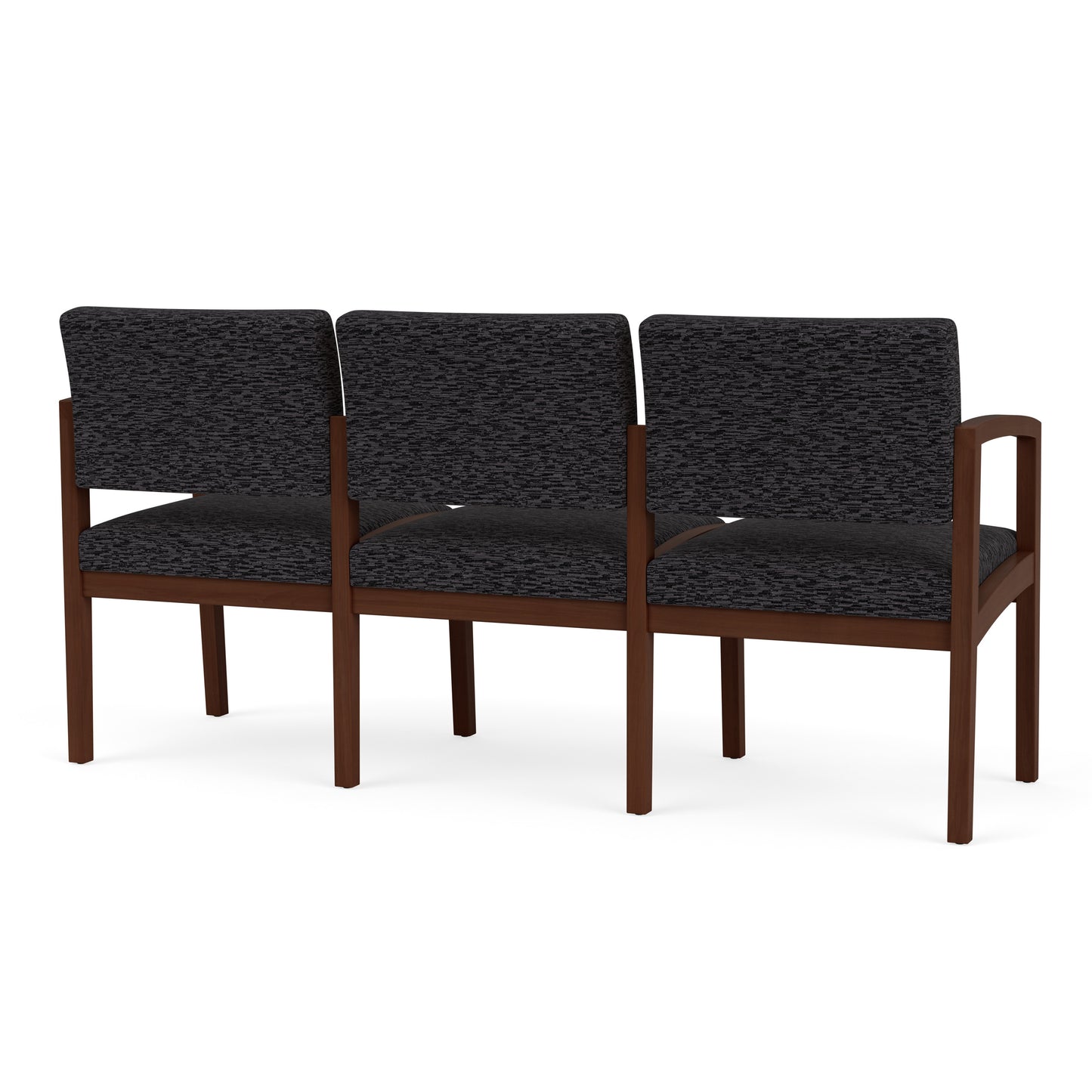 Lenox Wood Waiting Reception 3 Seat Tandem Seating Wood Frame No Center Arms