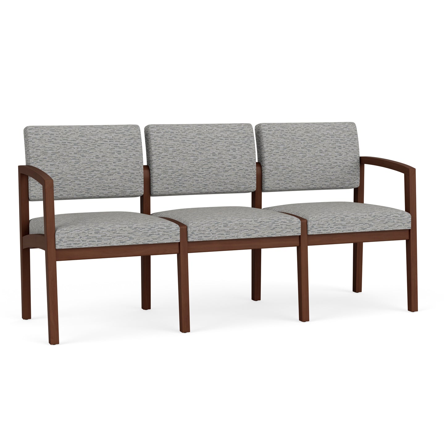 Lenox Wood Waiting Reception 3 Seat Tandem Seating Wood Frame No Center Arms