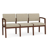 Lenox Wood Waiting Reception 3 Seat Tandem Seating Wood Frame No Center Arms