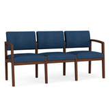 Lenox Wood Waiting Reception 3 Seat Tandem Seating Wood Frame No Center Arms