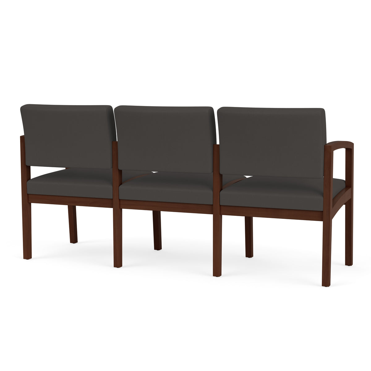 Lenox Wood Waiting Reception 3 Seat Tandem Seating Wood Frame No Center Arms