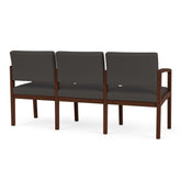 Lenox Wood Waiting Reception 3 Seat Tandem Seating Wood Frame No Center Arms