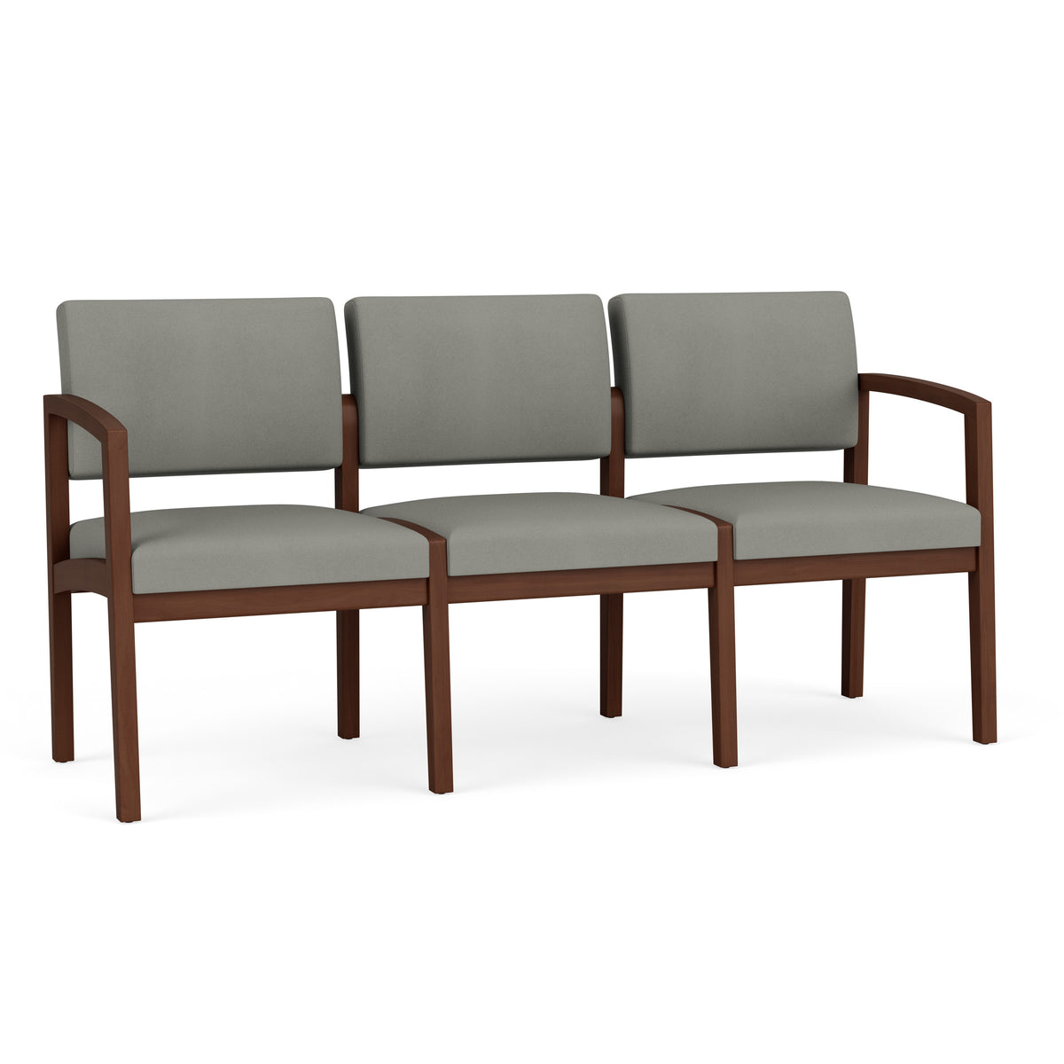 Lenox Wood Waiting Reception 3 Seat Tandem Seating Wood Frame No Center Arms