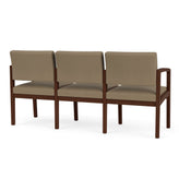 Lenox Wood Waiting Reception 3 Seat Tandem Seating Wood Frame No Center Arms