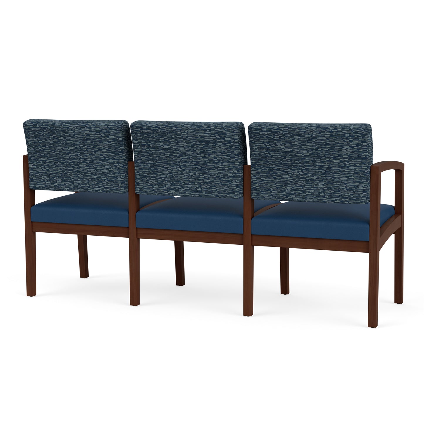 Lenox Wood Waiting Reception 3 Seat Tandem Seating Wood Frame No Center Arms
