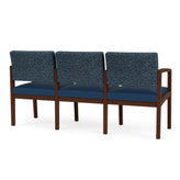 Lenox Wood Waiting Reception 3 Seat Tandem Seating Wood Frame No Center Arms