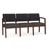 Lenox Wood Waiting Reception 3 Seat Tandem Seating Wood Frame No Center Arms