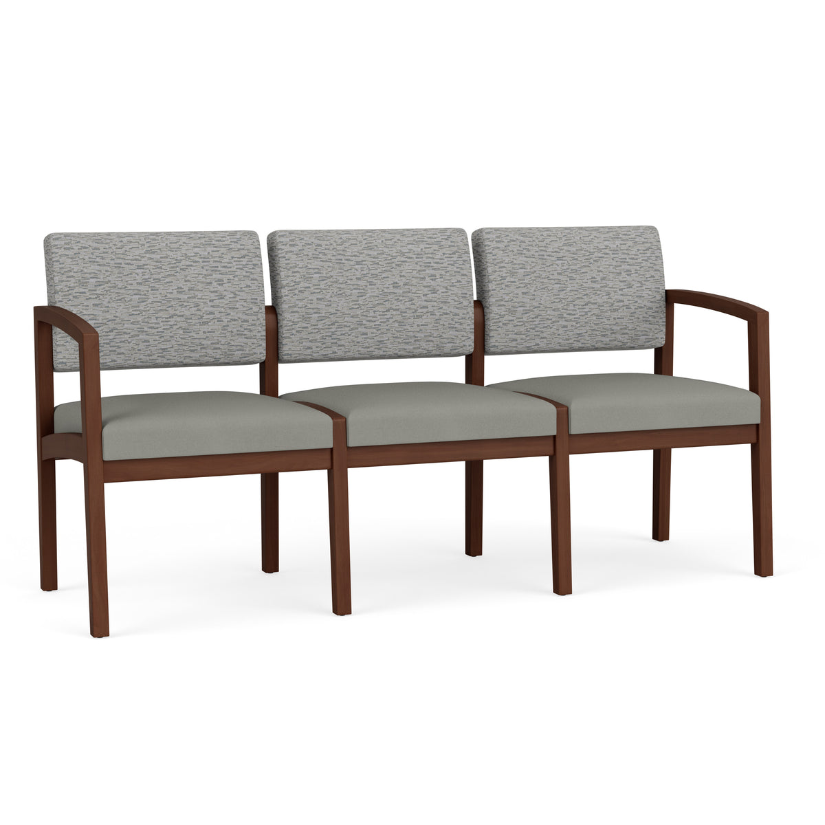 Lenox Wood Waiting Reception 3 Seat Tandem Seating Wood Frame No Center Arms
