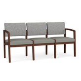 Lenox Wood Waiting Reception 3 Seat Tandem Seating Wood Frame No Center Arms