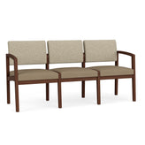 Lenox Wood Waiting Reception 3 Seat Tandem Seating Wood Frame No Center Arms