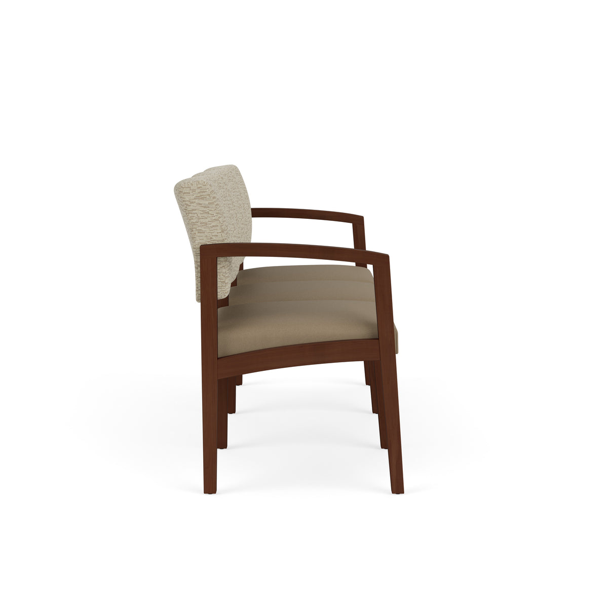 Lenox Wood Waiting Reception 3 Seat Tandem Seating Wood Frame No Center Arms