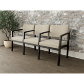 Lenox Wood Waiting Reception 3 Seat Tandem Seating Wood Frame