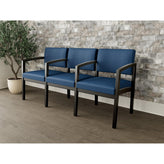 Lenox Wood Waiting Reception 3 Seat Tandem Seating Wood Frame