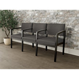 Lenox Wood Waiting Reception 3 Seat Tandem Seating Wood Frame