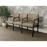 Lenox Wood Waiting Reception 3 Seat Tandem Seating Wood Frame