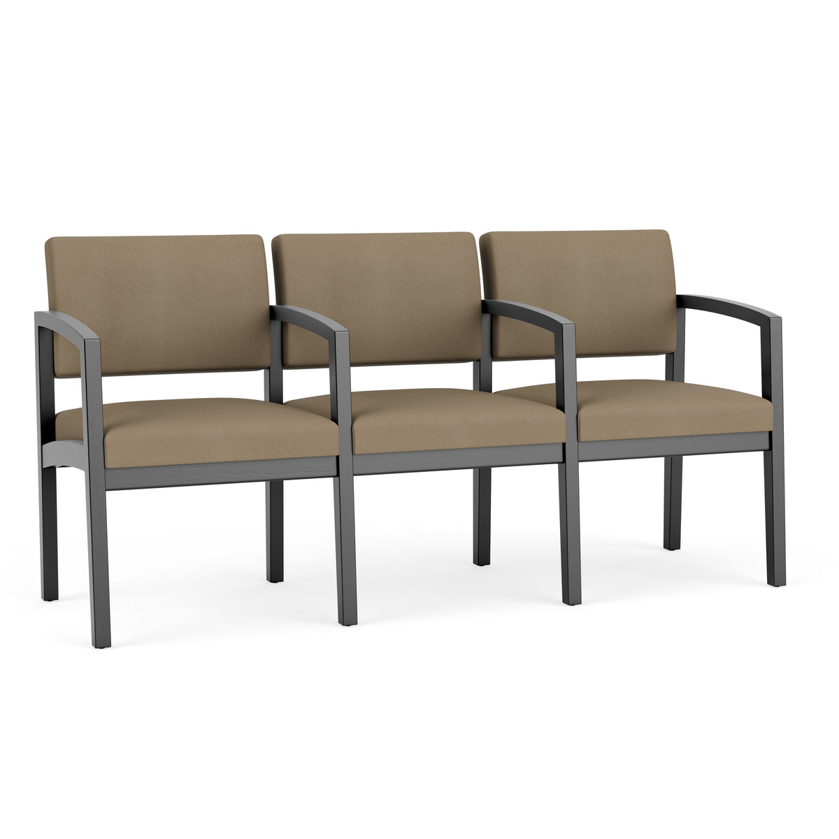 Lenox Wood Waiting Reception 3 Seat Tandem Seating Wood Frame