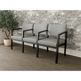 Lenox Wood Waiting Reception 3 Seat Tandem Seating Wood Frame