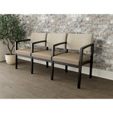 Lenox Wood Waiting Reception 3 Seat Tandem Seating Wood Frame