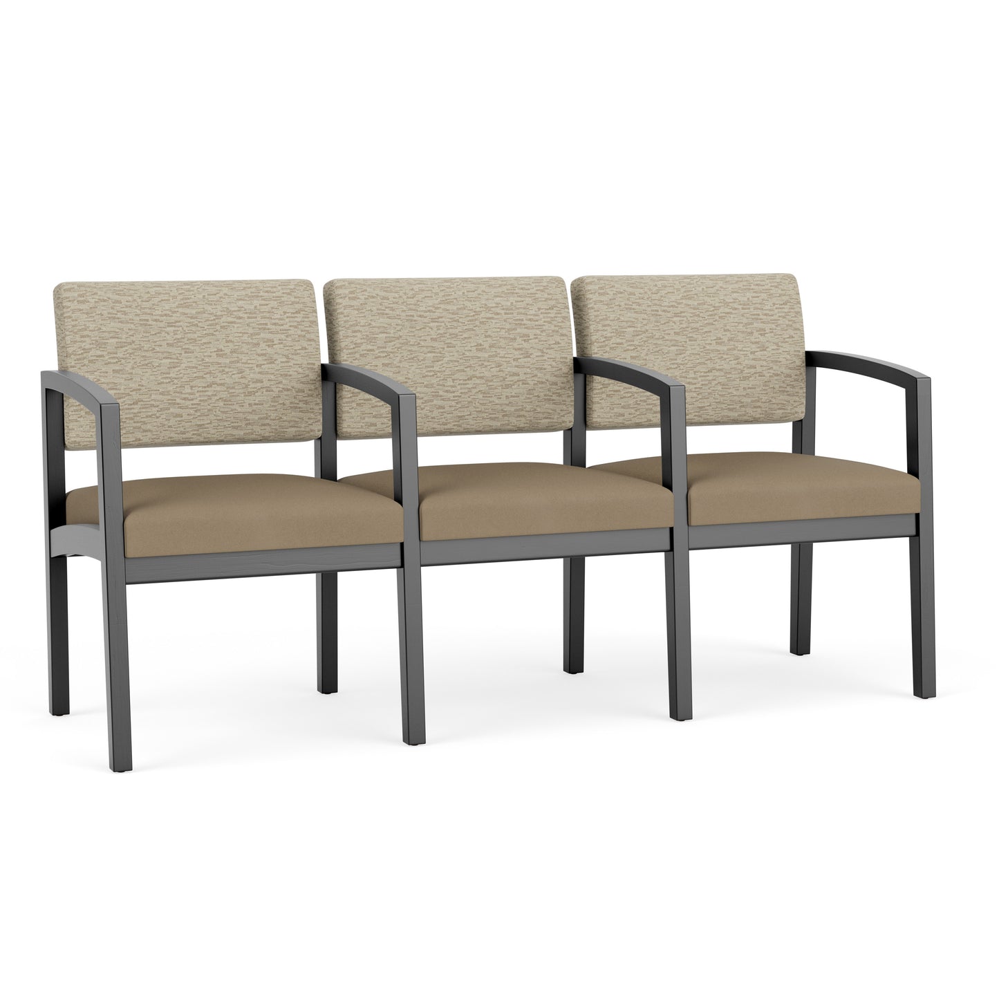 Lenox Wood Waiting Reception 3 Seat Tandem Seating Wood Frame