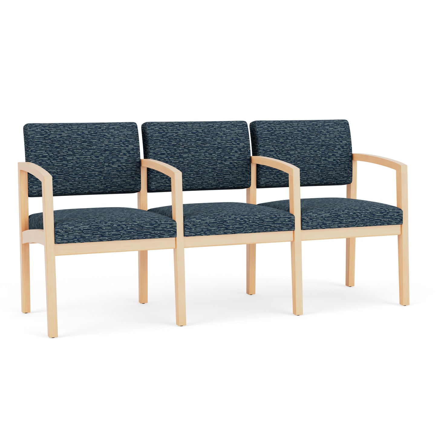 Lenox Wood Waiting Reception 3 Seat Tandem Seating Wood Frame