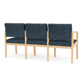 Lenox Wood Waiting Reception 3 Seat Tandem Seating Wood Frame