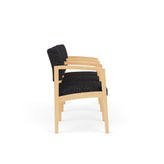 Lenox Wood Waiting Reception 3 Seat Tandem Seating Wood Frame