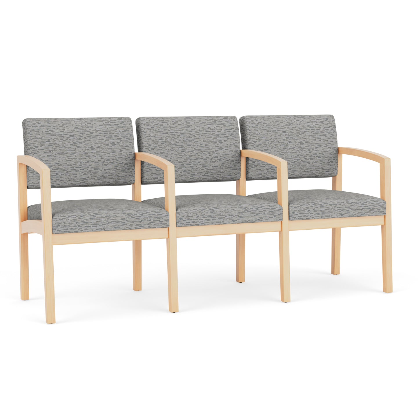 Lenox Wood Waiting Reception 3 Seat Tandem Seating Wood Frame