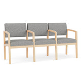 Lenox Wood Waiting Reception 3 Seat Tandem Seating Wood Frame