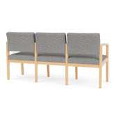 Lenox Wood Waiting Reception 3 Seat Tandem Seating Wood Frame