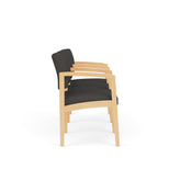 Lenox Wood Waiting Reception 3 Seat Tandem Seating Wood Frame
