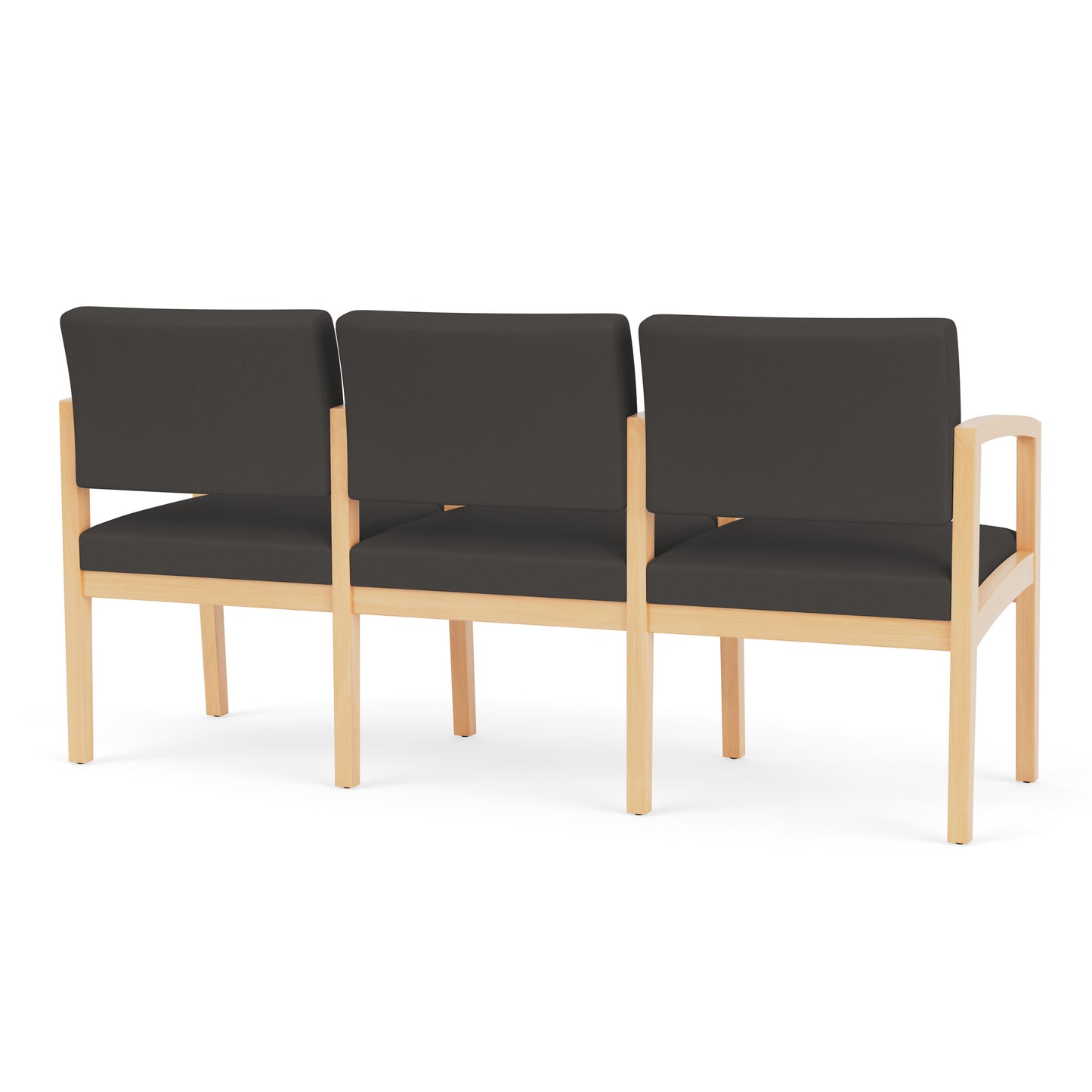 Lenox Wood Waiting Reception 3 Seat Tandem Seating Wood Frame