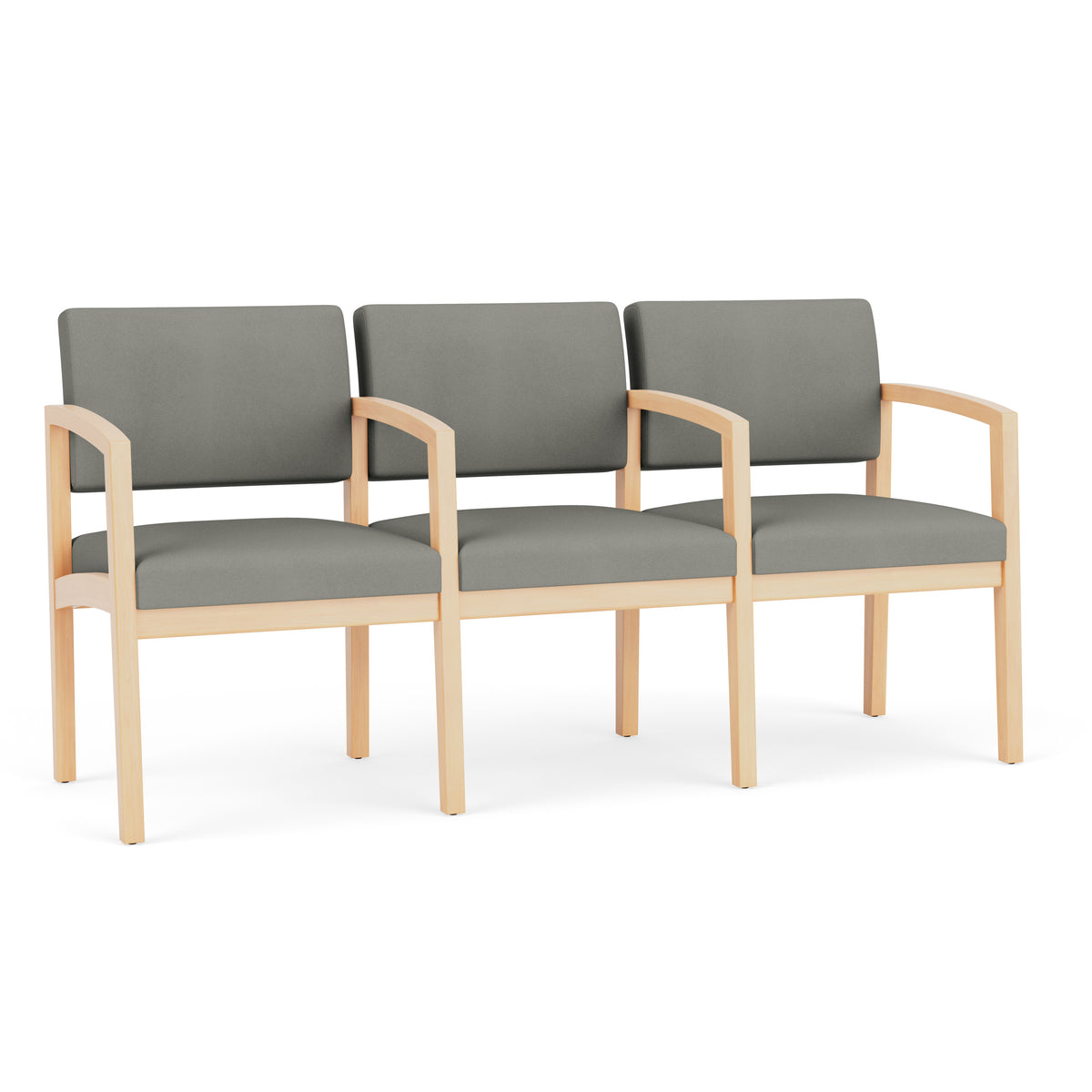 Lenox Wood Waiting Reception 3 Seat Tandem Seating Wood Frame