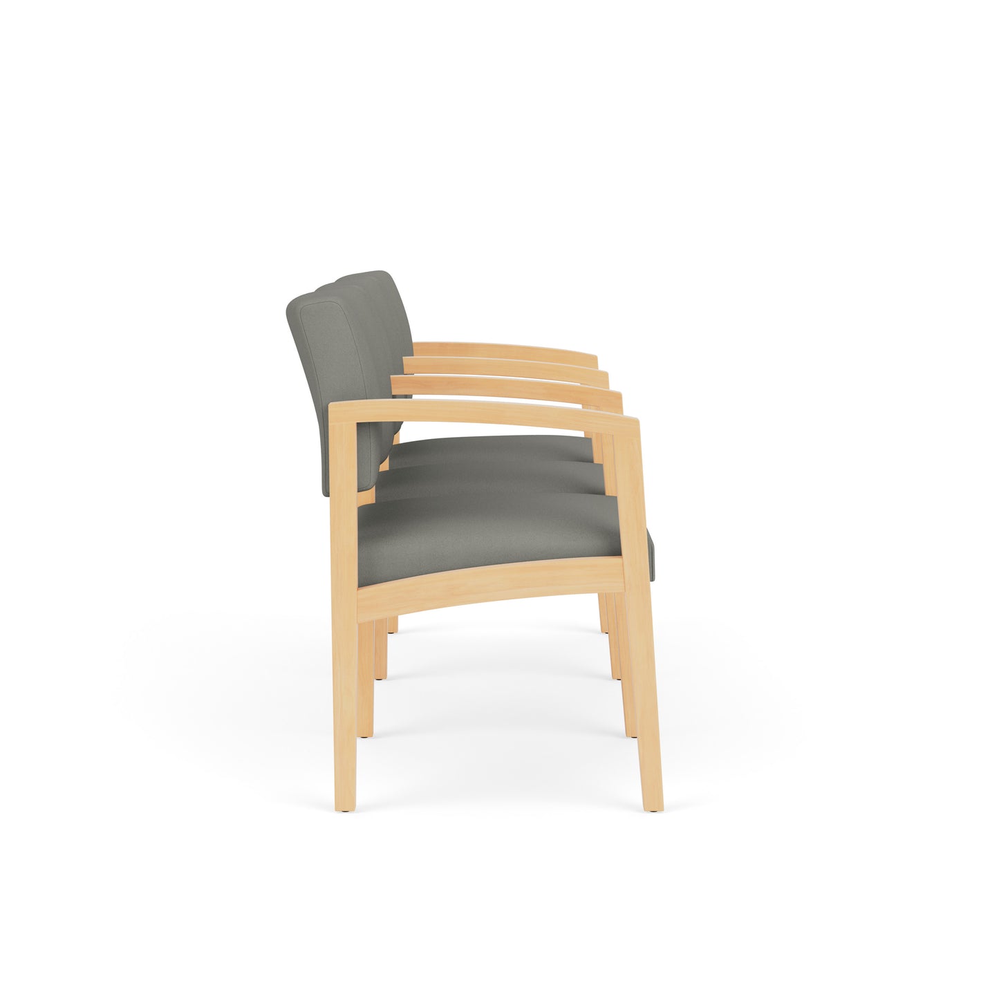 Lenox Wood Waiting Reception 3 Seat Tandem Seating Wood Frame
